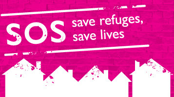 SOS - Save refuges, Save Lives banner pink